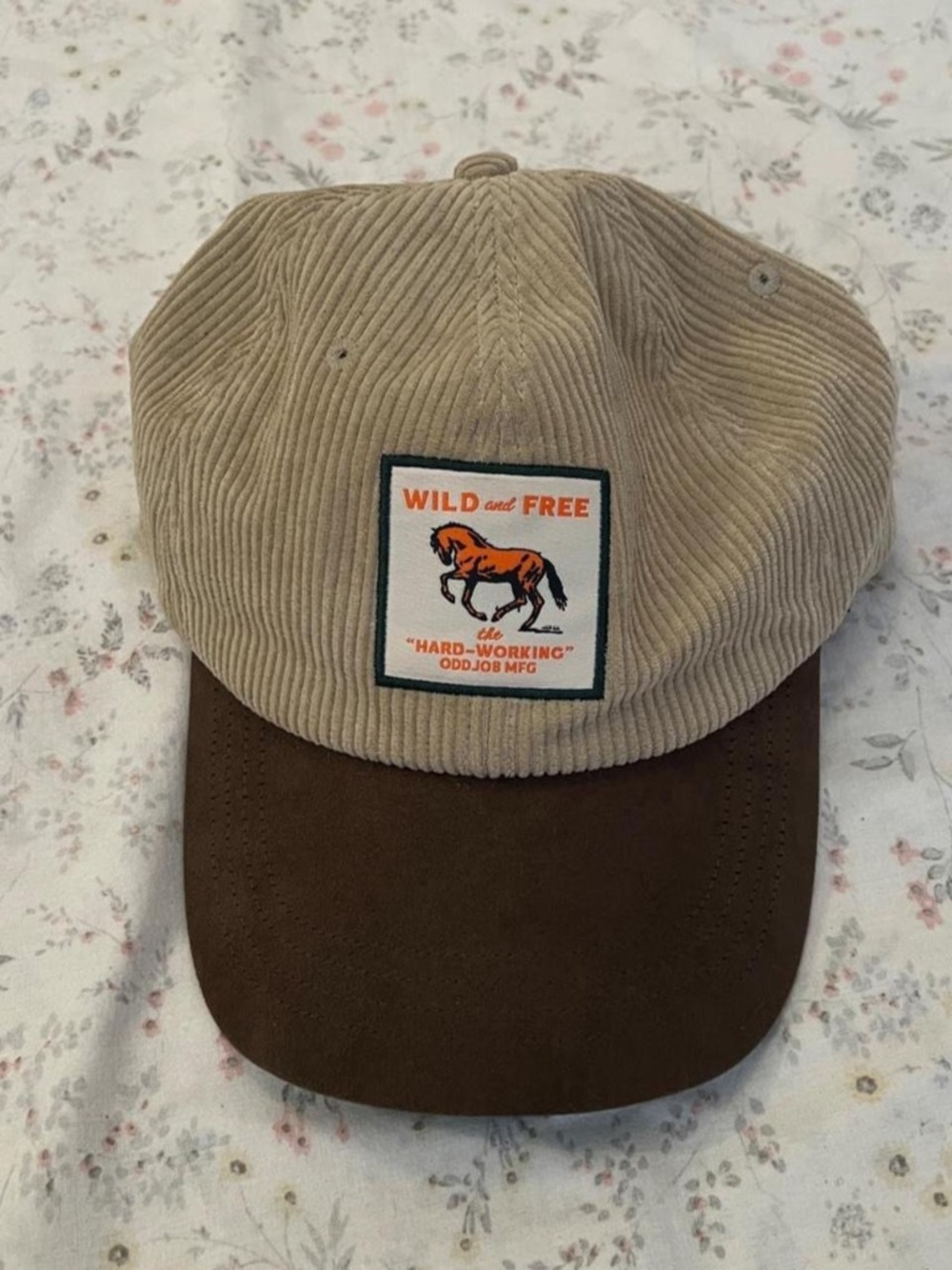 Oddjob XL Corduroy Suede Hat Baseball Cap Leather Adjustable Horse Patch XL